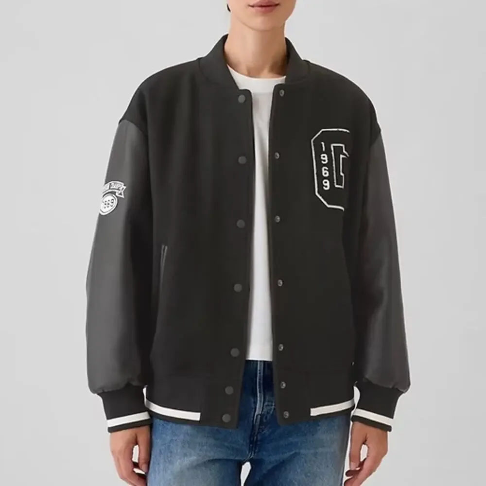 GAP Women's Varsity Logo Boyfriend Jacket Coat Oversized Size S M L 520194 NWT
